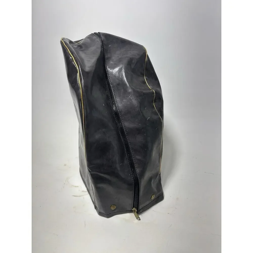 Vintage Titleist Leather Golf Bag Black Faux Alligator Carry Bag Rain Cover USA